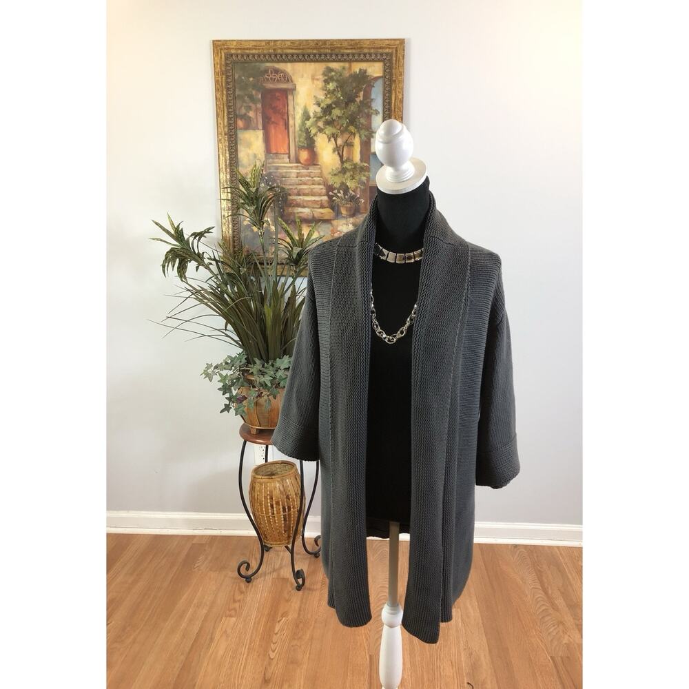 Gap Women's Size Small‎ Tunic Knit Sweater Cardigan Open Raglan Sleeve Gray